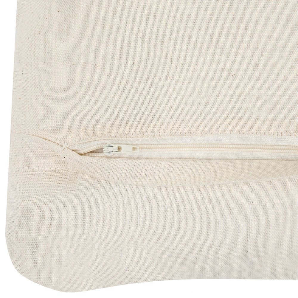 Cuscino Decorativo Beige Cotone Macramé 50 x 50 cm Corda Boho Retro Decor Accessori