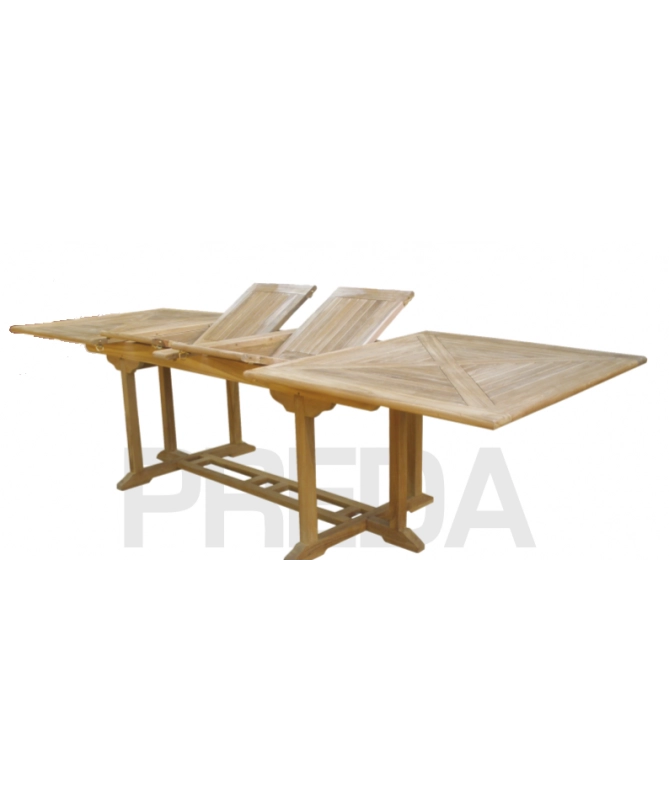 TAVOLO rettangolare maxi estendibile TEAK 200/300
