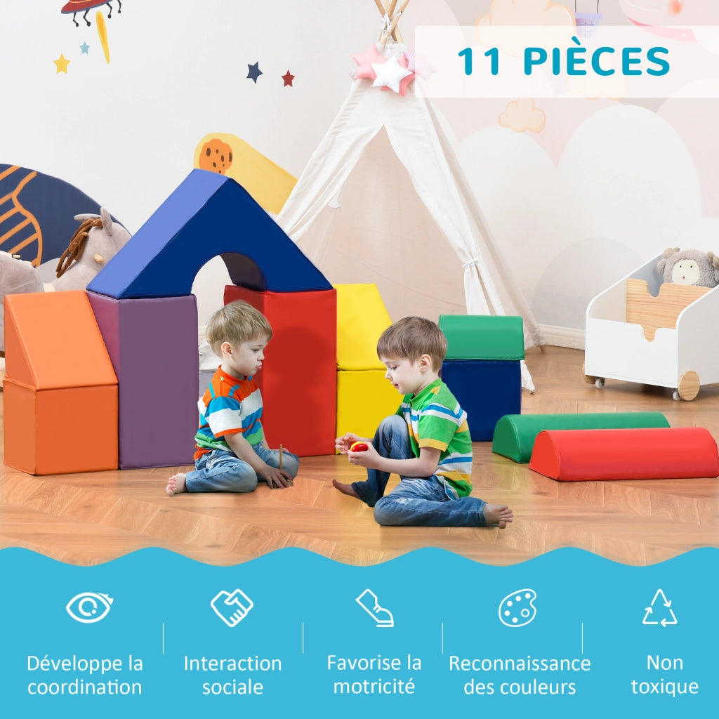 Tappeto gioco motricita' bebe' 11 pezzi ¨C zephmum ¨C multicolore