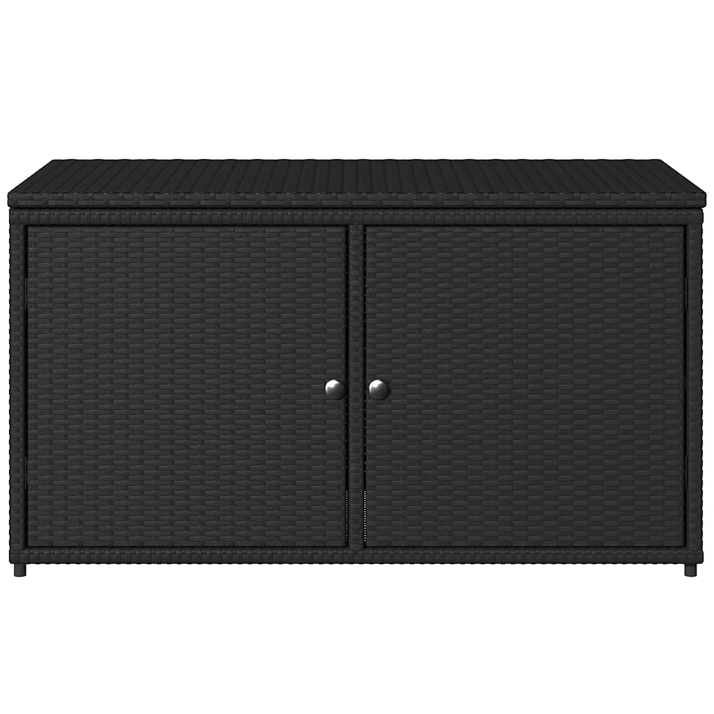 Armadietto Portaoggetti Giardino Nero 110x55x60,5cm Polyrattan 365567