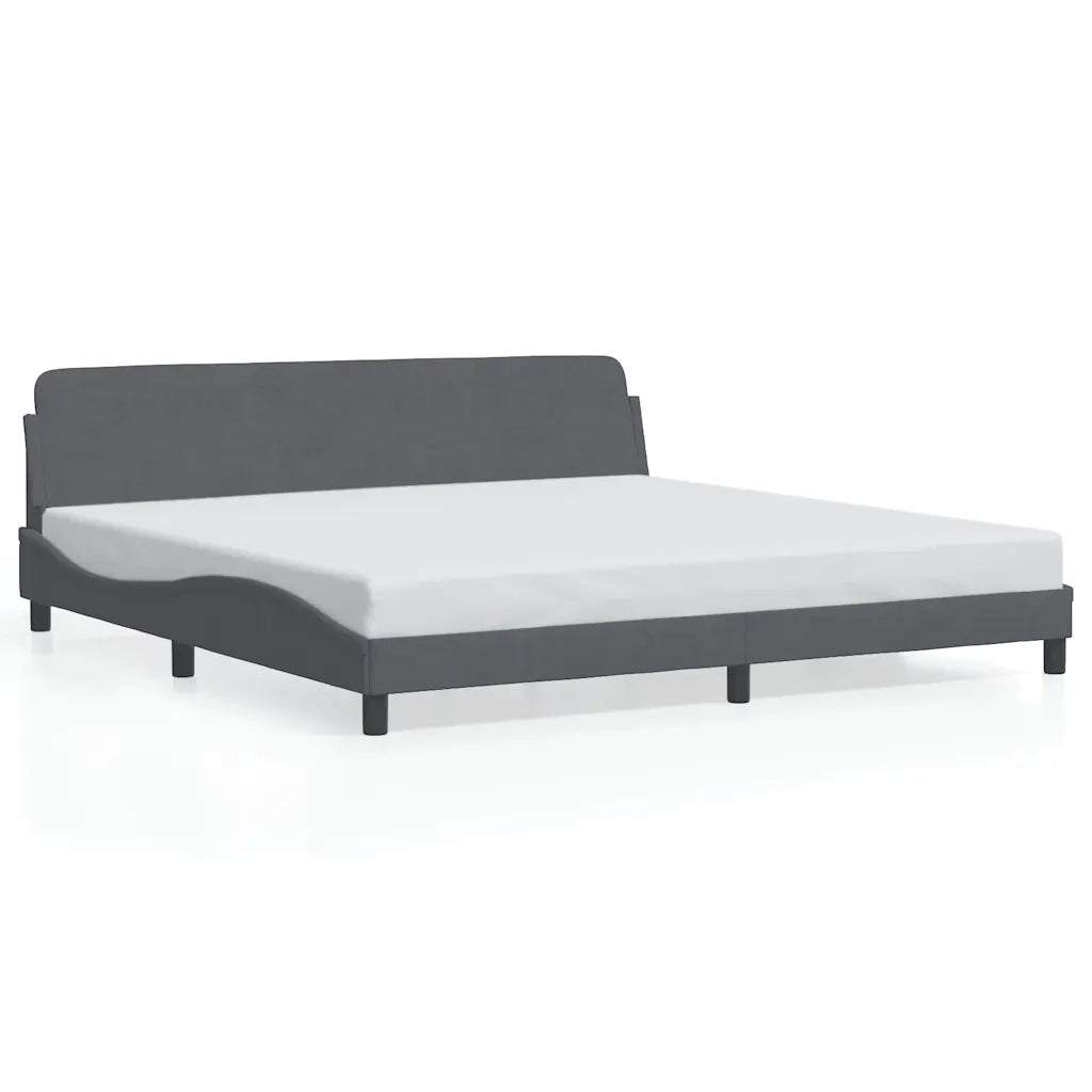 Giroletto-Struttura Letto Dover Grigio Scuro 200x200 cm Velluto