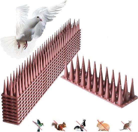 Spine anti uccellagione in plastica 10 pezzi - spine per cattivi uccelli 43 x 4 x 35 cm - spine per protezione colombi - spine per protezione colombi su travi di tetto, cancelli, mensole e balconi