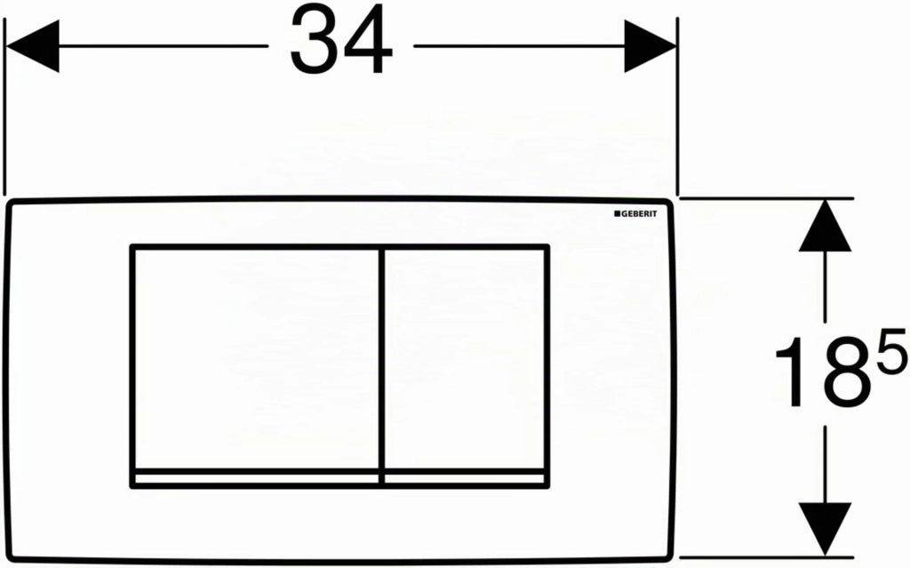 Placca di Comando Twin LINE30 Doppio Tasto Cromo Opaco Geberit 115.899.JQ.1