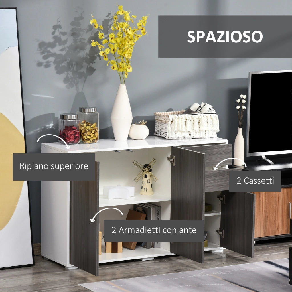 Mobiletto con Cassetti e Ante ¨C zephmum ¨C Grigio 60x30x72