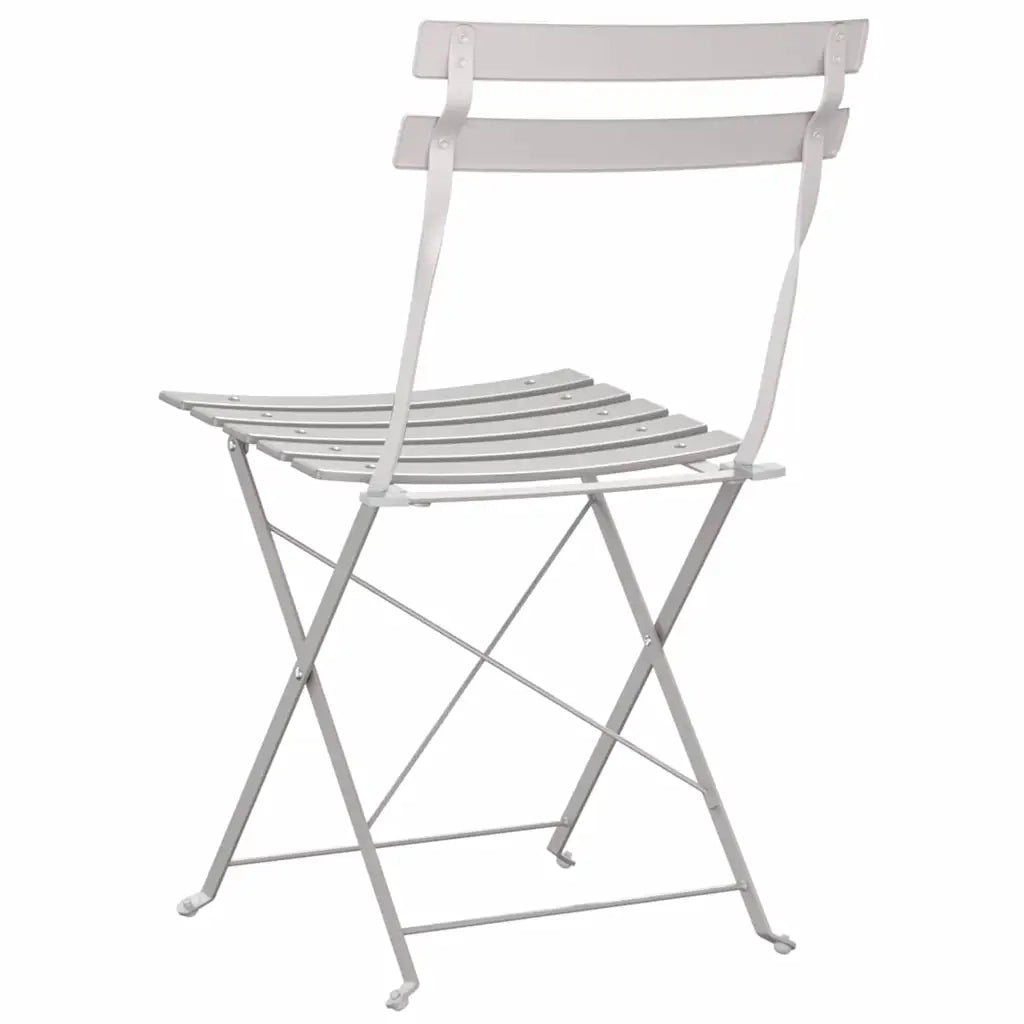 Sedia Pieghevole da Giardino 2 pz | Sedie da Esterno Beige 42 x 46 x 82cm Metallo