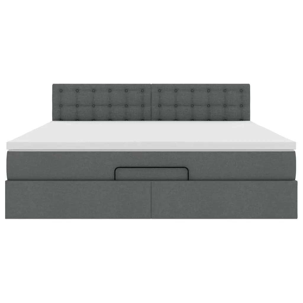 Struttura Letto Pouf con Materasso 180x200 cm in Tessuto 3311644