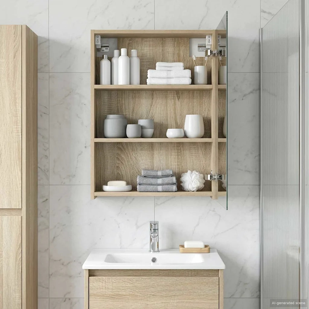 Mobiletto per specchio da bagno Rovere Sonoma 50 x 14,5 x 70 cm 889041