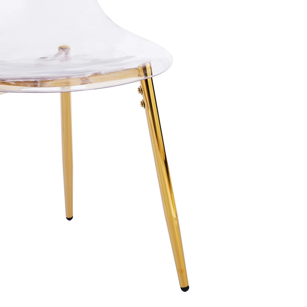 SEDIA Trasparente 53x47x51 cm ABS Metallo Set da 4 pezzi Oro