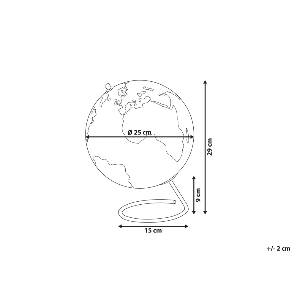 Mappamondo in Plastica Gialla Supporto Acciaio Inossidabile e Magneti 25 cm stile moderno