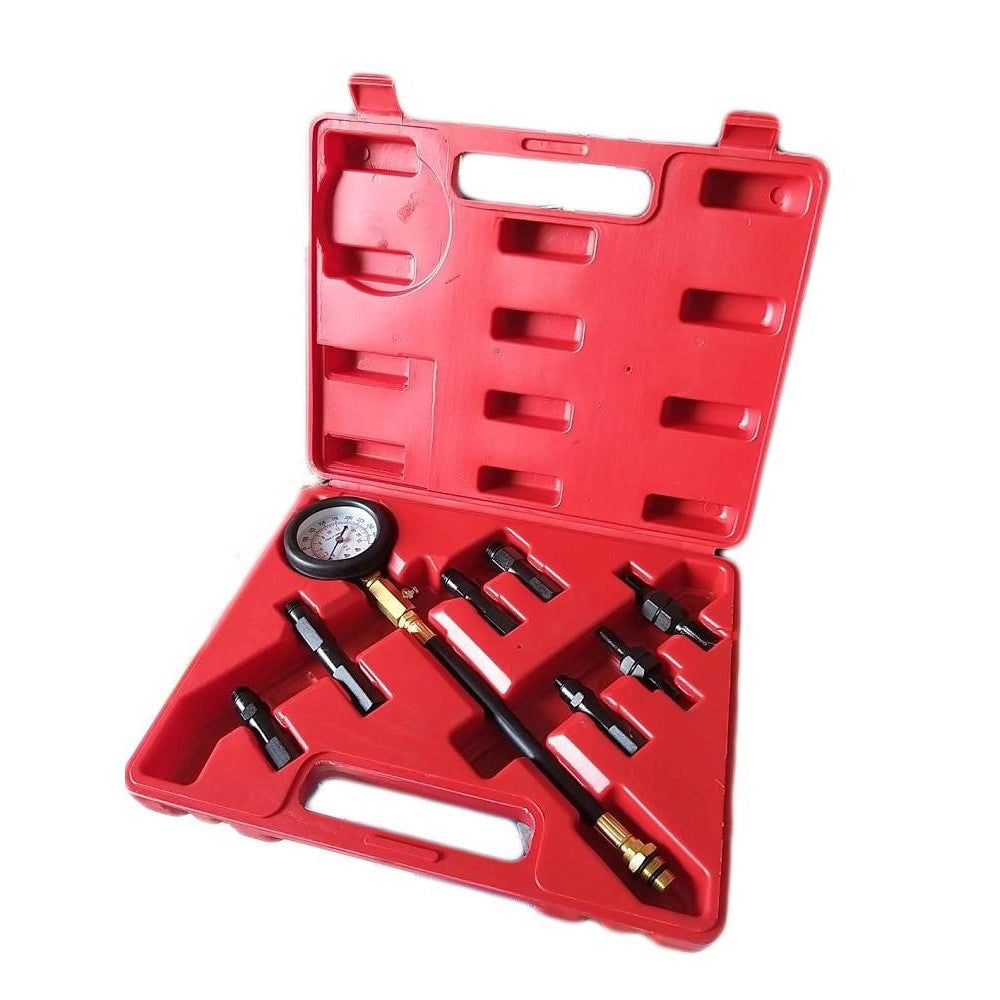 Trade Shop - Kit Tester Pressione Compressione Per Motore Benzina Auto Moto Manometro 300psi -