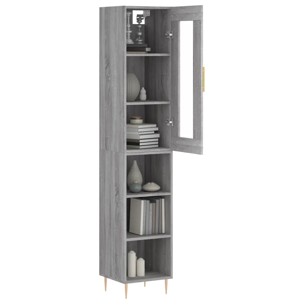 Credenza | Madia | Buffet da pranzo | Armadio da pranzo Grigio Sonoma 34,5x34x180 cm in Legno Multistrato