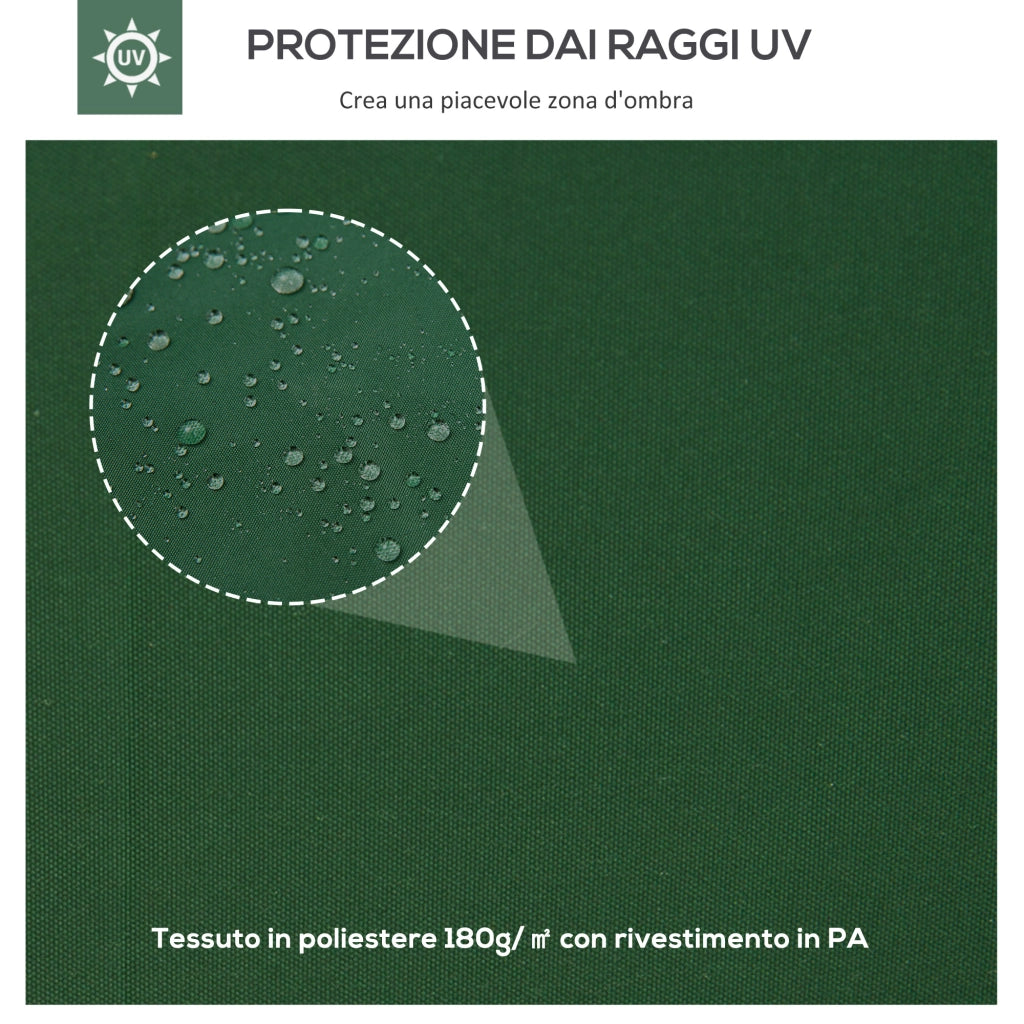 Gazebo 4x3 m 2 Livelli ¨C Minimal ¨C Verde Poliestere