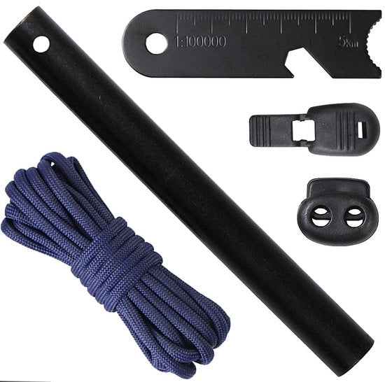 Vuurstaal multifunzionale scheggiatore con pietra focaia - corda in nylon 1,45 metro - Outdoor/Survival - manufatto artigianale - oltre 20.000 accensioni - accendino multifunzionale