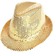Trade Shop - Cappello Borsalino Paillettes Oro Spettacolo Teatro Paillette Uomo Donna -