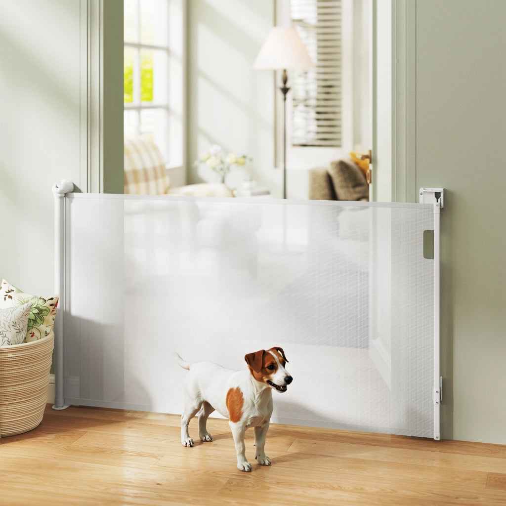 Barriera Retrattile per Cani 0-140 cm ¨C zephmum ¨C Bianco