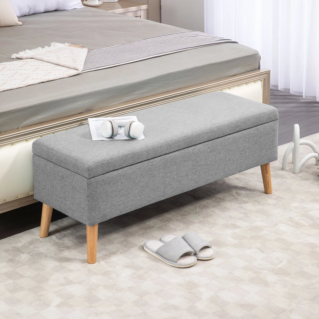 Divano con contenitore in tessuto ¨C Minimal ¨C Grigio 110x39x45cm