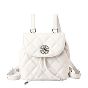 Zaino in vera pelle di grande capacit¨¤, colore bianco