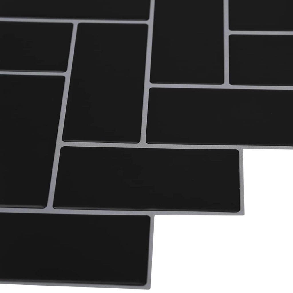 Piastrella a Spina di Pesce 10 pcs Nero 30 x 30 cm 42046188