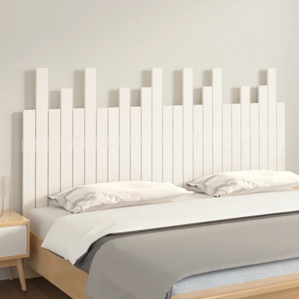 Testiera da Parete-Testiera a Muro-Testata Decorativa Bianca 159,5x3x80 cm Legno Massello di Pino