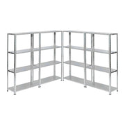 KIT 4 Scaffali in Metallo 4 Ripiani: 70X26X127cm - Portata totale 120kg (30KG a Ripiano)