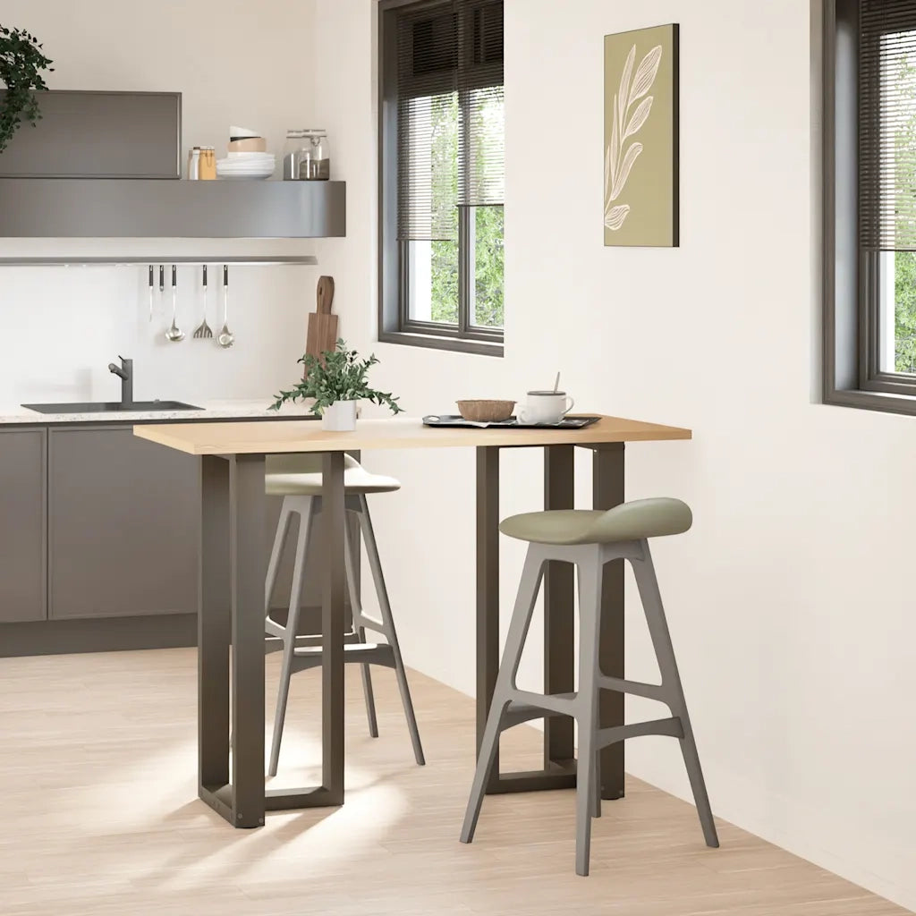 Gambe per tavolo da bar a forma di T 2 pz nere 40x35x(100-101) cm in acciaio 4013087
