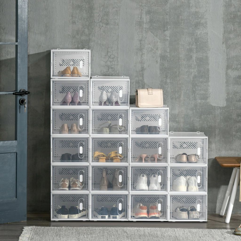 Armadio per scarpe modulare con ante magnetiche ¨C zephmum ¨C trasparente 28x36x21 cm