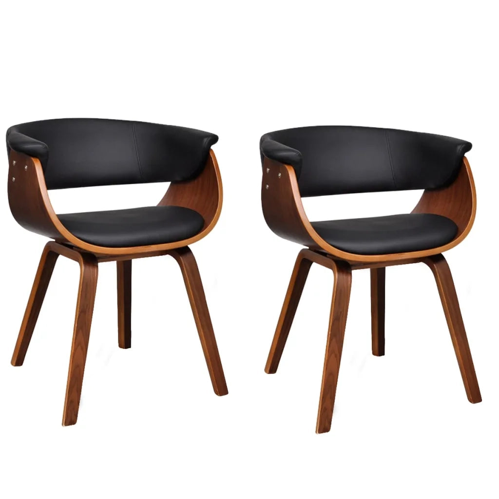 Sedie da Pranzo 2 pz in Legno Curvato e Similpelle