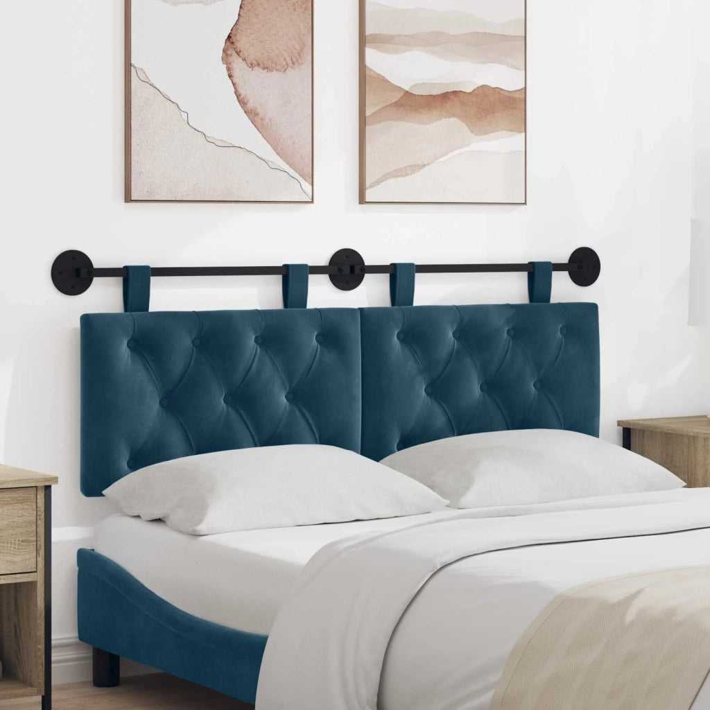 Testiera | Testata sospesa Con luce LED Blu Velluto