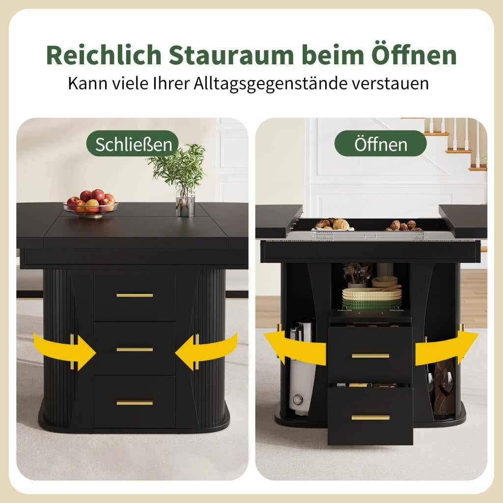 TAVOLO allungabile 118-158 cm MDF nero