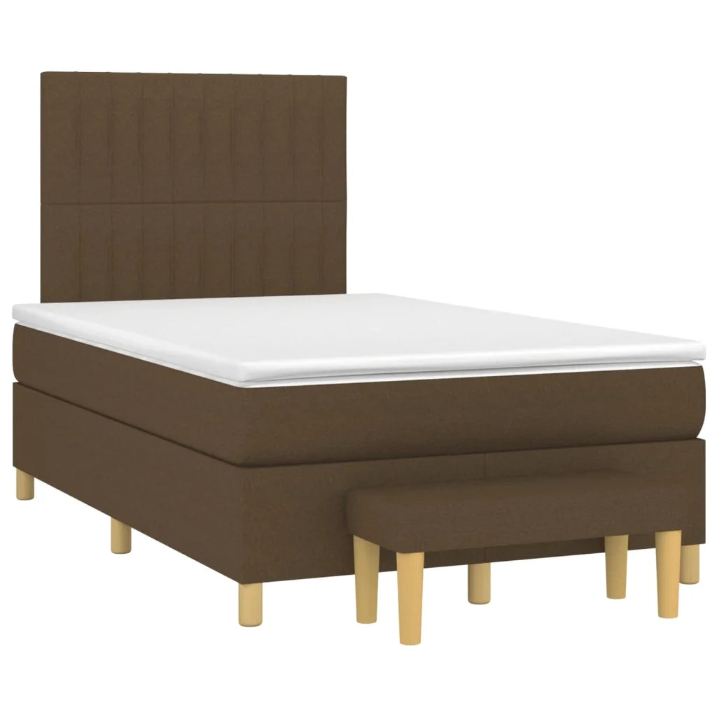 Giroletto a Molle con Materasso Marrone Scuro 120x200cm Tessuto 3137304