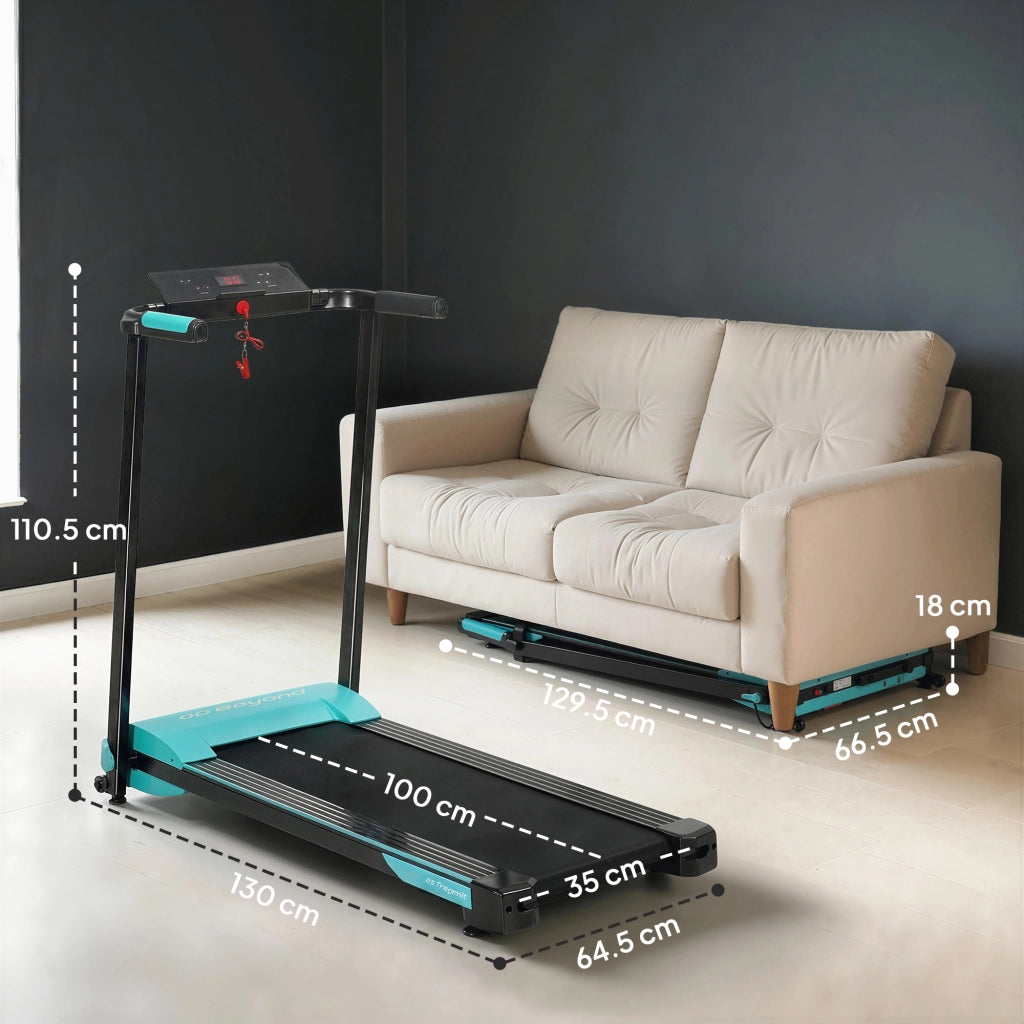 Tapis Roulant Pieghevole con Controllo Gestuale 64,5x130,5x1105 cm Azzurro
