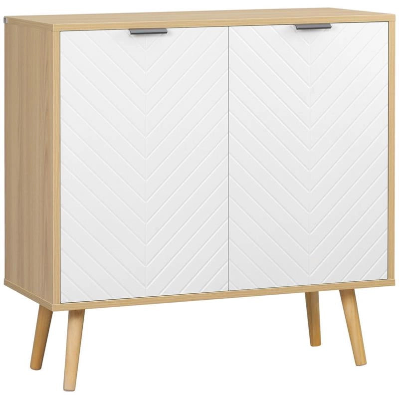 MOBILE MULTIUSO MODERNO CON RIPIANO INTERNO REGOLABILE 77X35X77.5 CM BICOLOR
