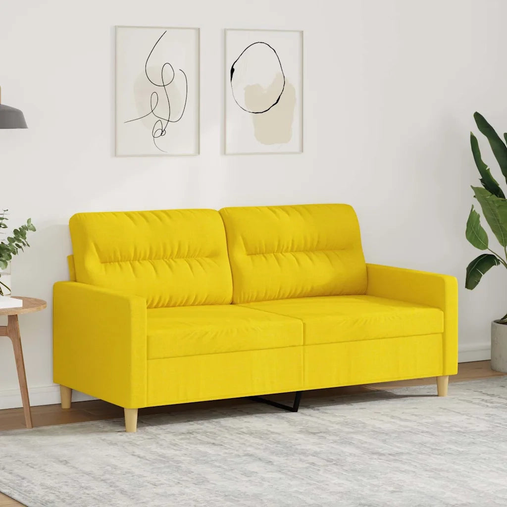 Divano | Divano da soggiorno | Sofa a 2 Posti Giallo Chiaro 140 cm in Tessuto