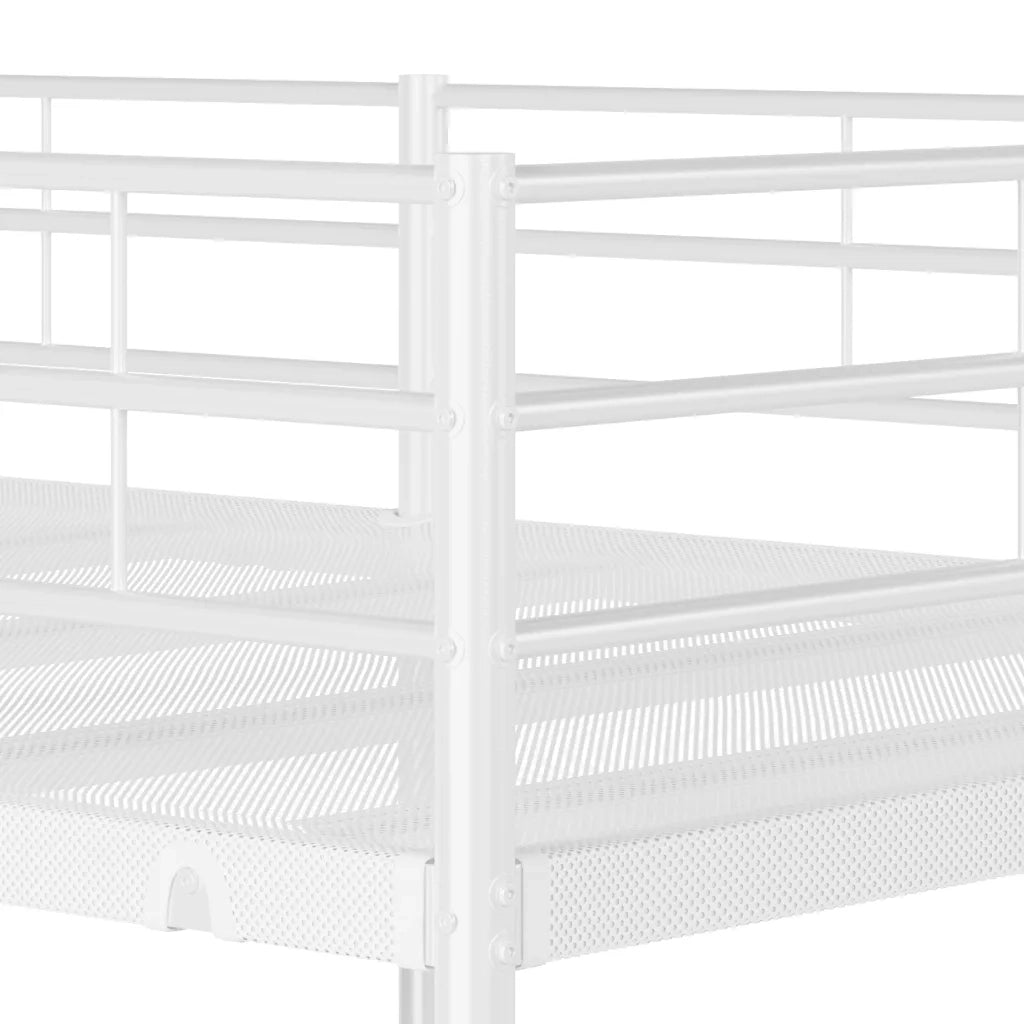 Letto a Castello senza Materasso-Struttura Letto a Castello Bianco 75x190 cm in Acciaio 713400