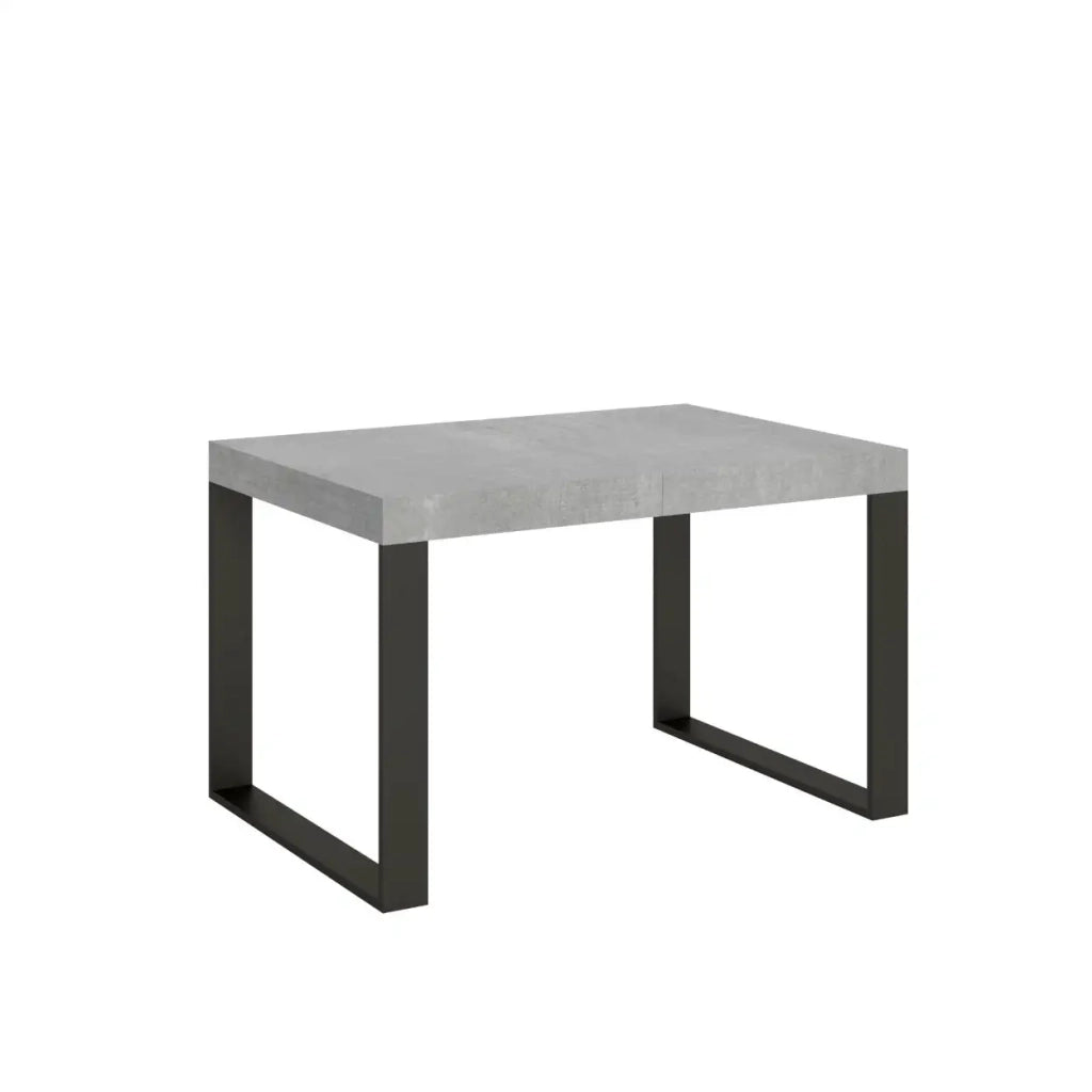 Tavolo allungabile 130/390x90 cm Tecno Premium colore cemento gambe antracite