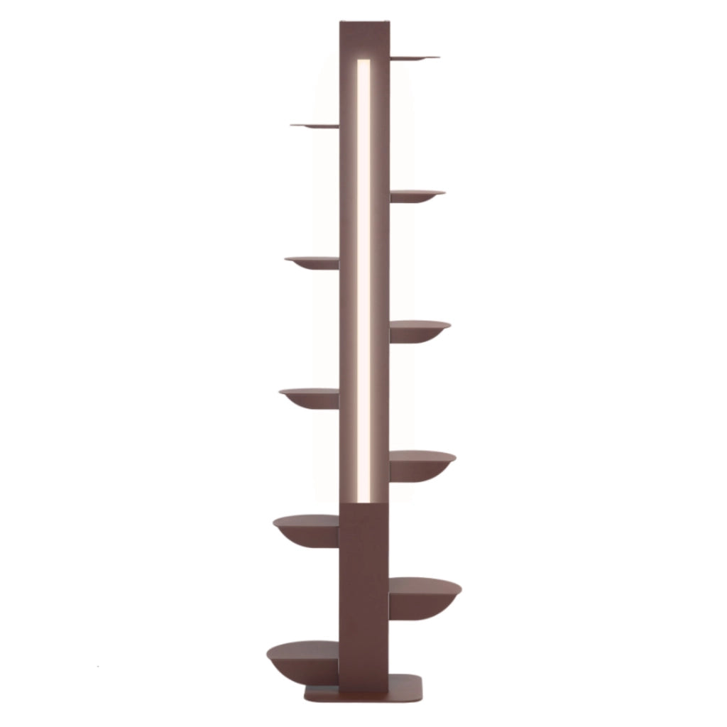 ALUBOX HYDRA Porta Piante Da Esterno E Interno A Colonna Autoportante Illuminato 167X49X30 Cm Porta Vasi Da Interno E Esterno Con Telaio In Alluminio E 10 Mensole 15,2 Kg