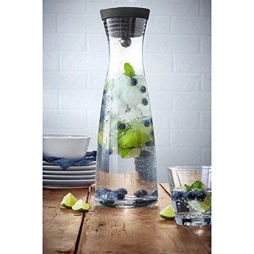 WMF 0617726040 Basic Caraffa 1,5 L con Chiusura CloseUp e Filtro Integrato colore Nero