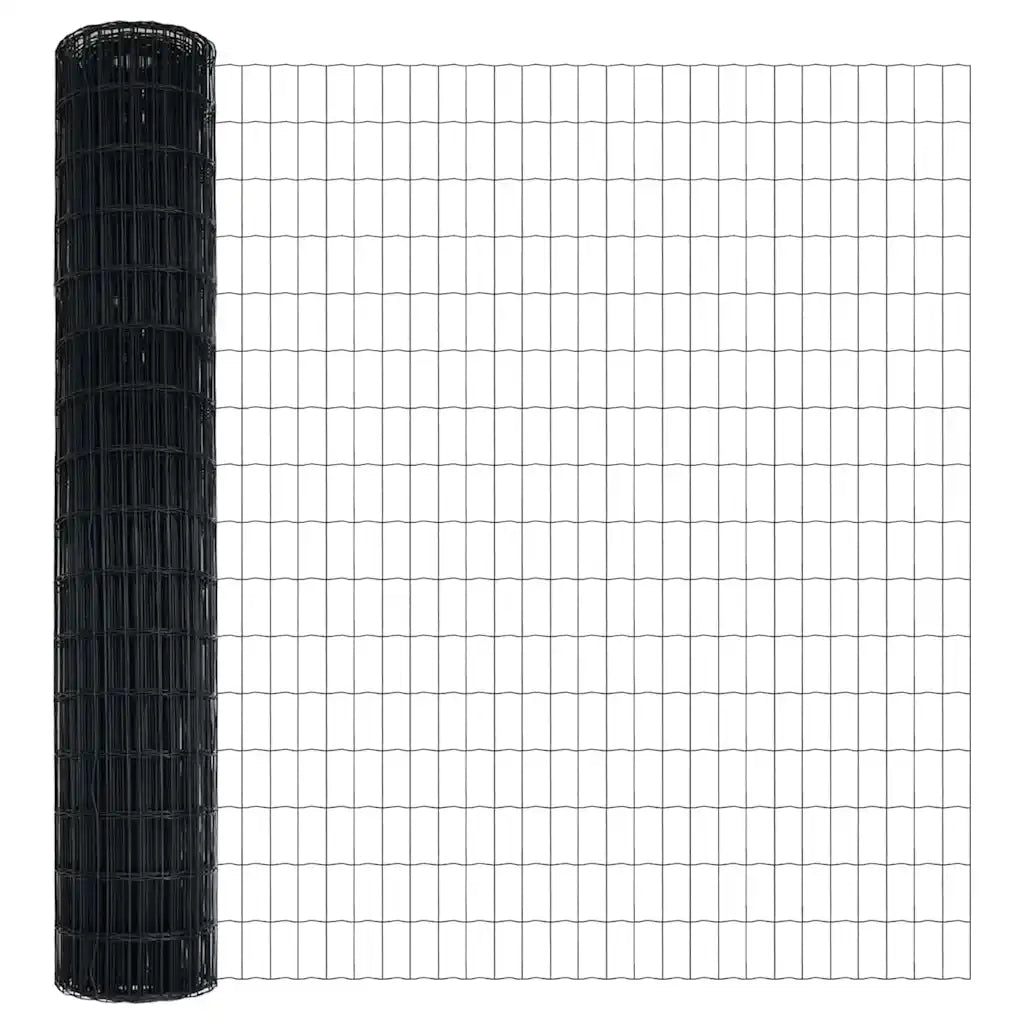 Recinzione con Posto Grigio 1,5 x 10 m Acciaio e PVC 3350913