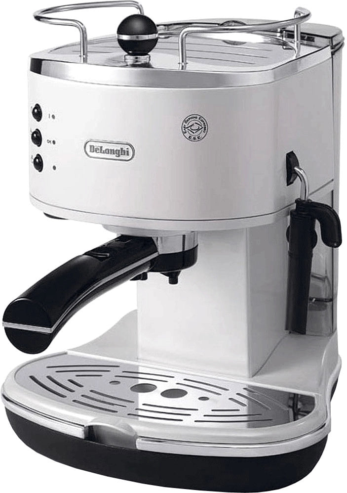 De’longhi icona - macchina da caffè manuale espresso e cappuccino, polvere e cialde ese, 1.4l, 1100w, bianco (eco311.w) - 0132106080