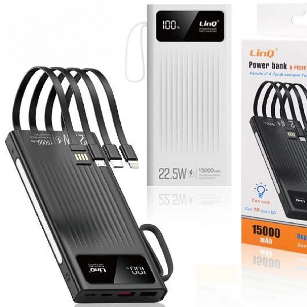 Trade Shop - Powerbank Batteria Portatile 15000mah Ricarica Super Veloce Qc22.5w+pd20w Tt13899 -