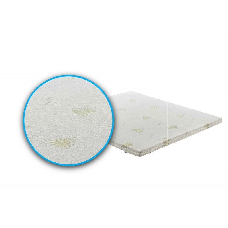Topper correttore memory foam alto 5cm - rivestimento all’aloe vera - 80x200
