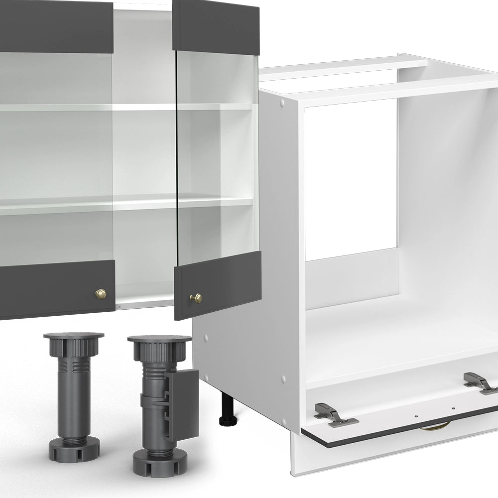 Cucina componibile Fame-Line Antracite-oro/Bianco 300 cm, PL Rovere Vicco