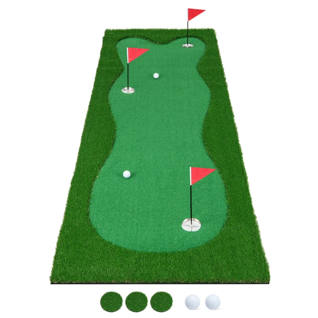 Tappetino per allenamento golf putting green 300 x 100 cm esperienza realistica design interno/esterno in PP verde 20_0019251