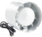 Ventilatore per la cucina e la zona giorno silenzioso 150mm 305m3/h con cavo elettrico online, rafforzato axialmente, energetico e risparmio energetico per zona notte, ufficio, garage e cucina.