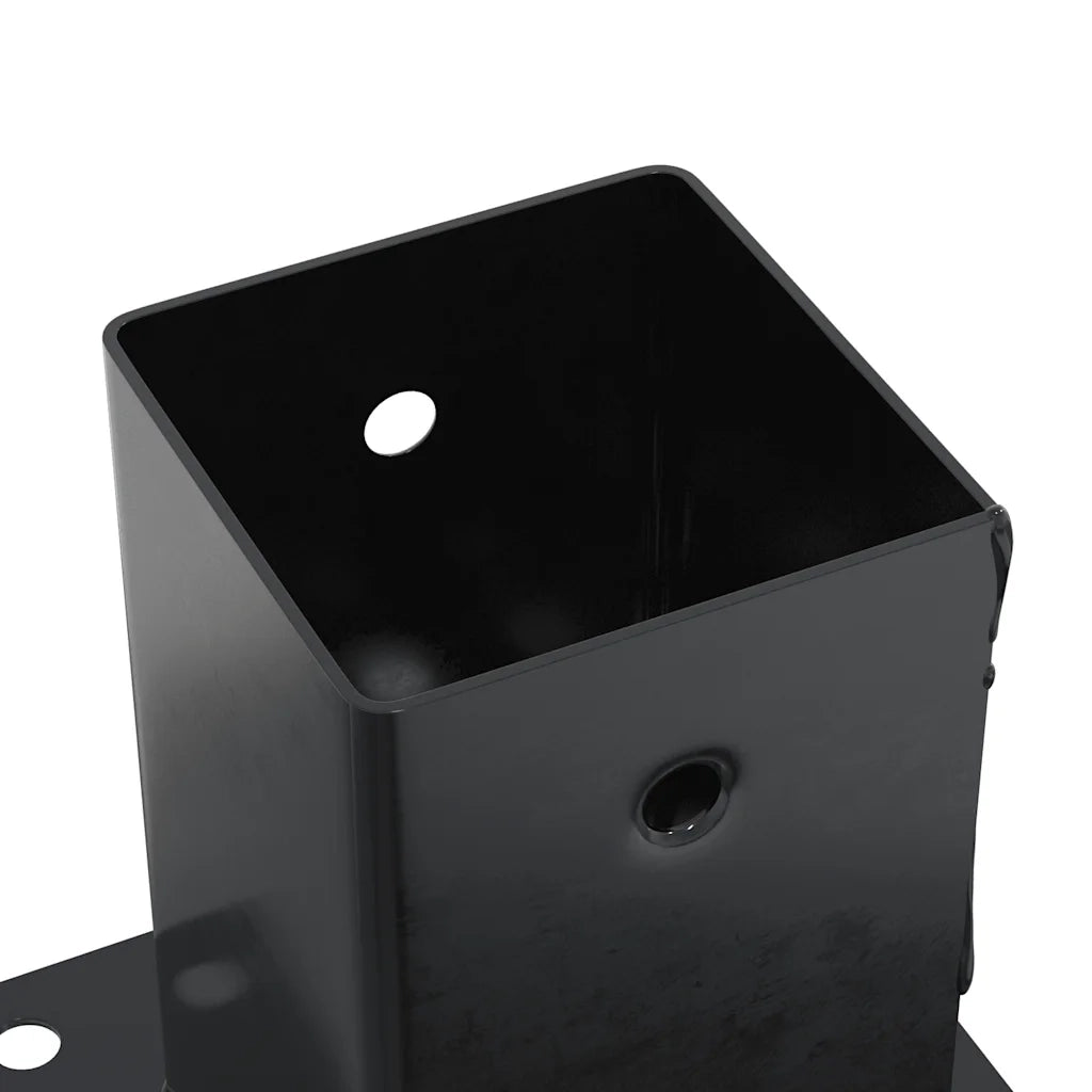Basi per Pali Quadrati 4 pz 91x91 mm Acciaio Verniciato Polvere 42000028