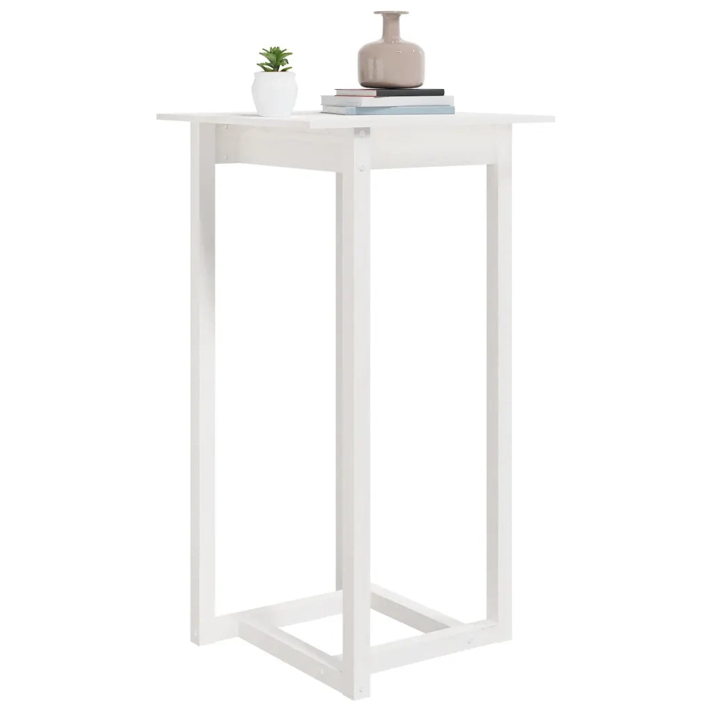 Tavolo da Bar Bianco 60x60x110 cm in Legno Massello di Pino 822178