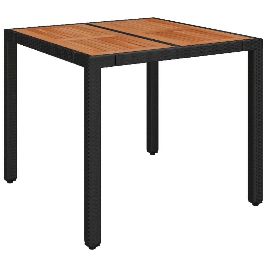 Set da Pranzo da Giardino 5 pz Nero con Cuscini in Polyrattan