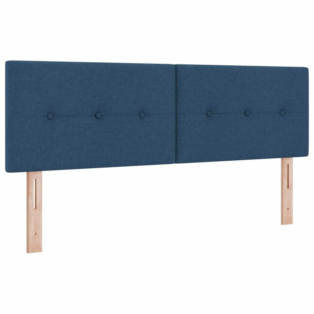 Letto con Box Spring, Materasso e LED Blu 140 x 190 cm Tessuto 3451944
