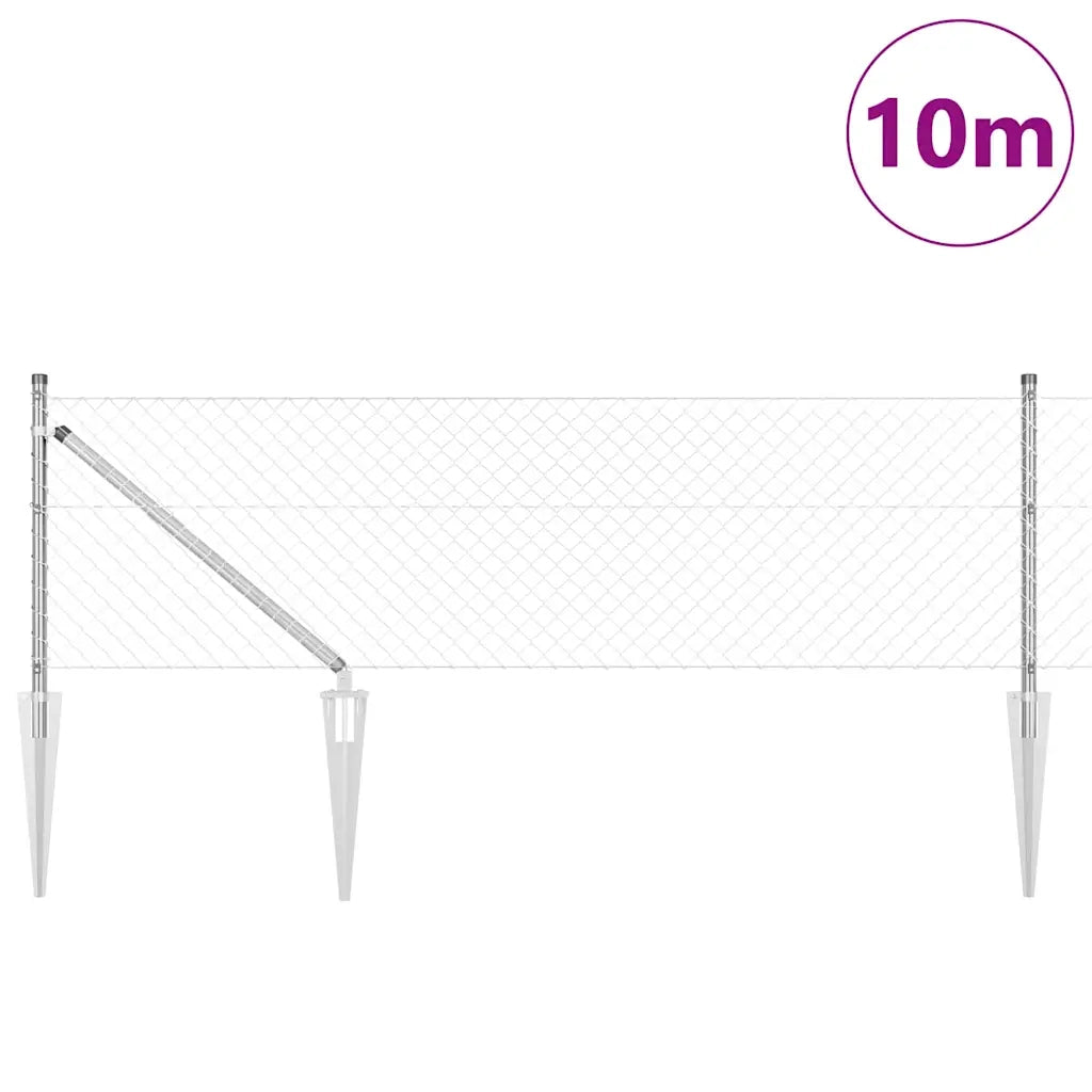Palo della recinzione | Pannello per recinzione Argento 10 x 0,4 m (maglia 40 x 40 mm)