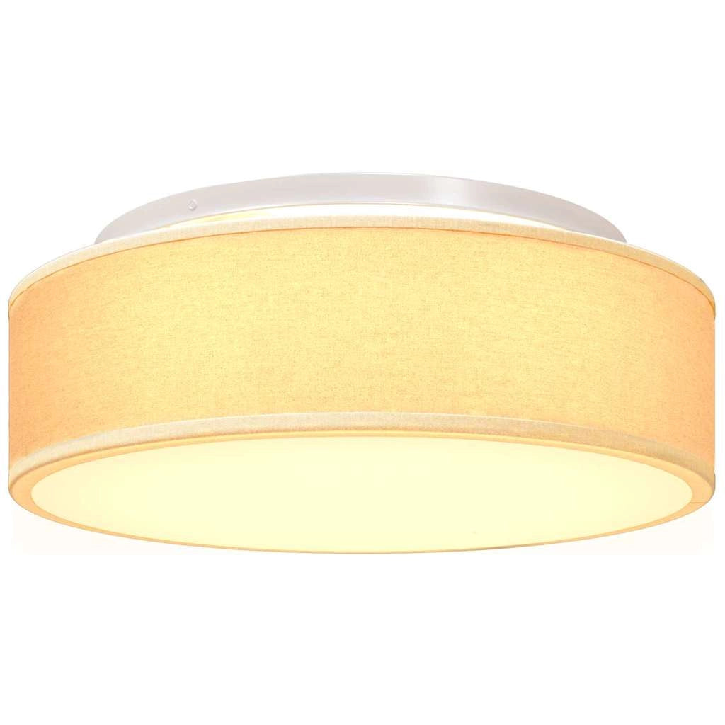 Lampada da soffitto moderna orientabile 38 x 38 x 13 cm illuminazione funzionale minimalista in tessuto bianco 02_0058424